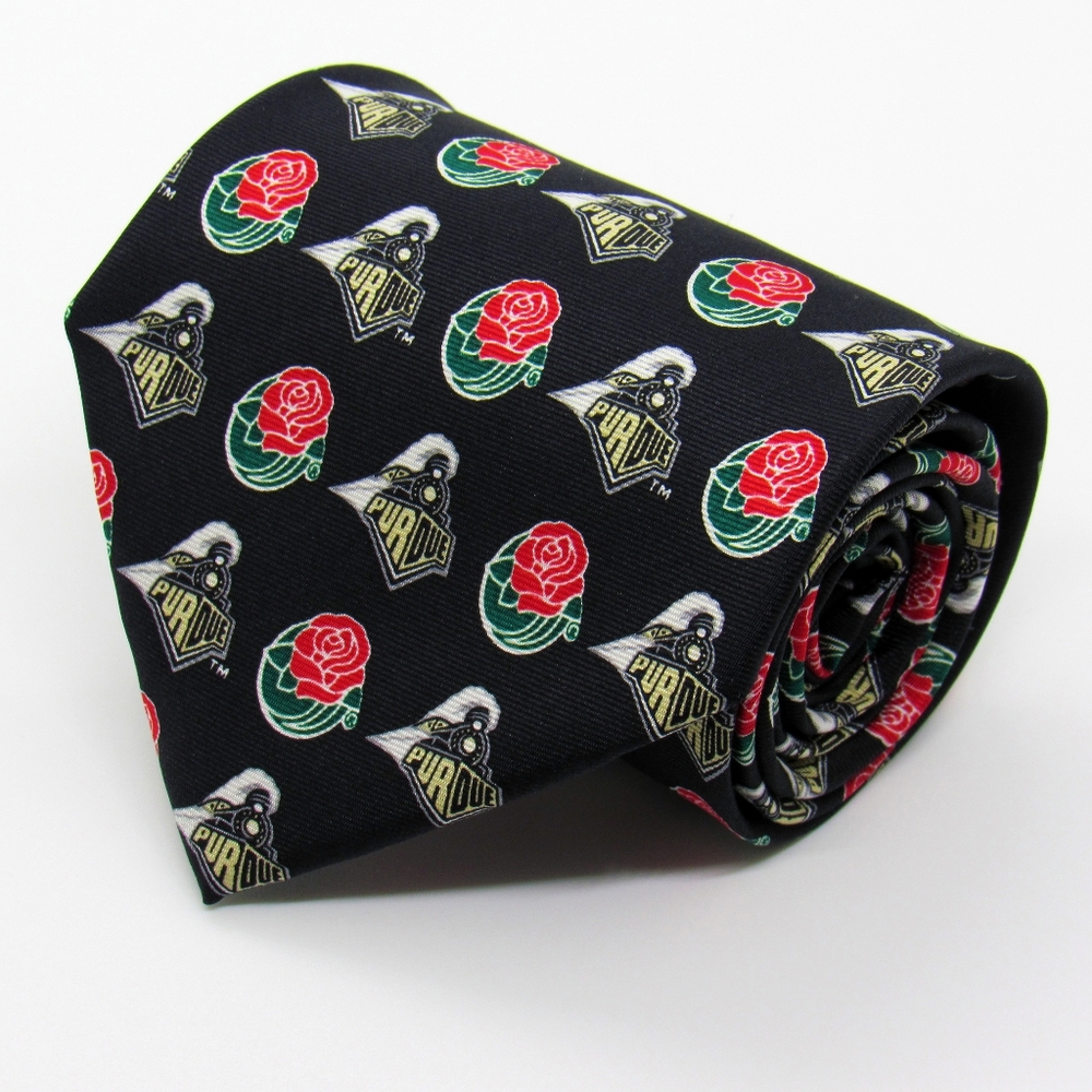 Purdue University Rose Bowl Men's Tie, Logo Print